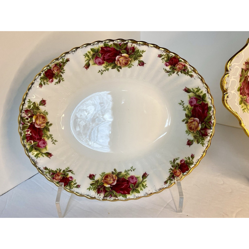 Royal Albert Bone China Old Country Rose Oval Vegetable Dish Bowl 9”
